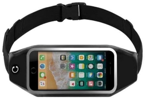 Cinturón para Correr, Riñonera Running, Cinturón Deportivo Impermeable para Deportes, Gimnasio, Bicicletas o Viaje al Aire Libre - Mujer & Hombre, Tela y Cinturón elástico
