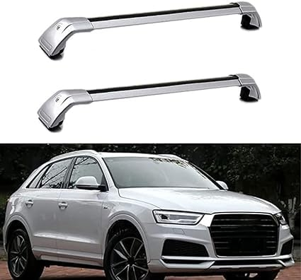 DPBXQ 2 Stück Aluminium Dachträger für Au-di Q3 SUV 2011 2012 2013 2014 2015 2016 2017 2018,DACHTRÄGER AUS Aluminium Fahrradträger Dachboxen Dachgepäckablage,2