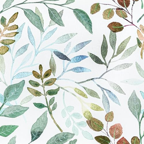 Abyssaly Selbstklebende Tapete Blumen, Klebefolie Möbel Blätter, Grün Möbelfolie Selbstklebende Folie Muster Wasserdicht Dekofolie für Möbel Wände Küche 44cmX300cm