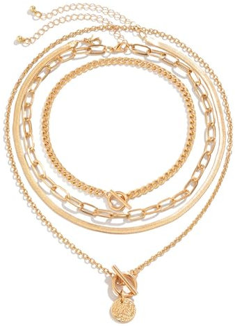 HSAJS Collana da Donna Collana Girocollo a Strati con Ciondolo a Forma di Orbicolare Design Semplice Squisita Durevole e Utile Creativo con Ciondolo Gioielli per Donna e Ragazza