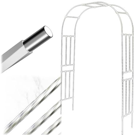 Yidelchon Rosenbogen Für Kletterpflanzen 120x240 150x240 180x240 210x240cm Gartenbogen Hochzeit Decoration Pergola Rankhilfe Für Jasmin Clematis Torbogen Blumenständer(White,150X240cm(WXH))