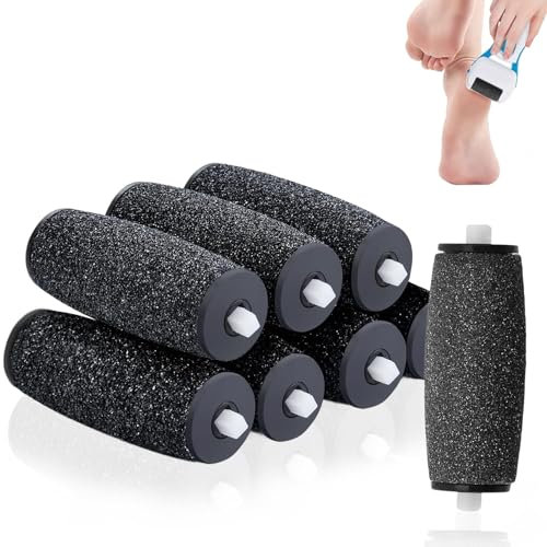 8PCS Express Pedi Replacement Rollers Black Roller Refills for Electric Pedicure Replacement Foot File Heads Durable Foot File Replacement Rollers for Scholl Velvet Smooth