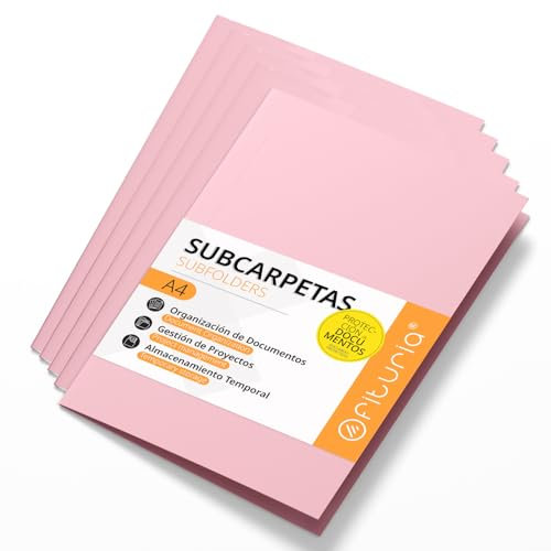 Schnellhefter Pappe A4, Mappen für Dokumente 180g, Klassifizierungsmappe für Unterlagen, Packung mit 50 Stabilen Schnellheftern in Verschiedenen Farben für Büro und Archivierung - Ofituria (Rosa)