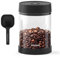 OUTPEAK Neo 2025 Auto Vacuum Coffee Canister, 0.75L for 8.8oz Coffee Beans, One-Button Operation, Small Airtight Coffee Canister with Scoop, Coffee Storage Container Clear Glass (Champion's Choice)