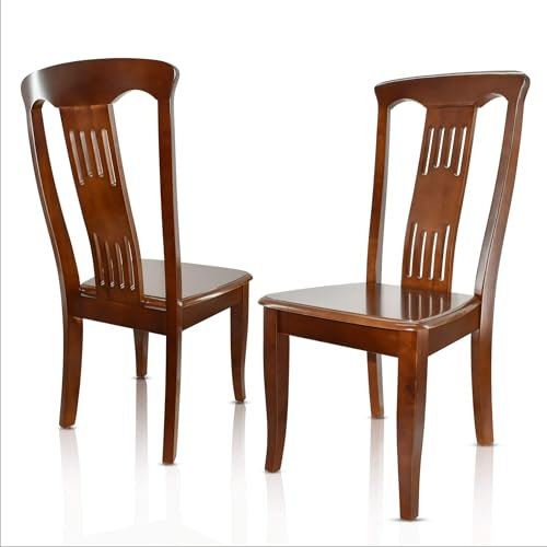 VAKON SALON - Esszimmerstühle 6er Set aus Kirschbaumholz, Holzstuhl, Küchenstuhl aus Massivholz bis 150 kg - Design 804 - Walnussbraun