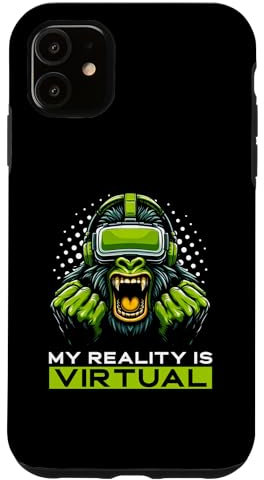 Hülle für iPhone 11 Meine Realität ist Virtual VR Virtual Gamer Gorilla Headset