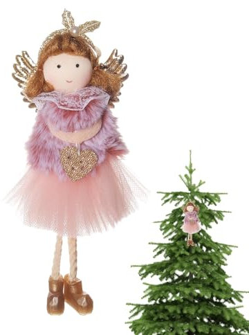 Weihnachtsengel – Plüsch-Engel-Ornamente für den Weihnachtsbaum, gefüllte Engelpuppe, bunt, Weihnachtsbaum-Anhänger für Winter, Neujahr, Weihnachtsbaumspitze, Baumschmuck