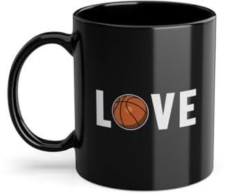 Taza de café para aficionados al baloncesto, canasta de baloncesto, jugador de baloncesto, color negro (03062W)