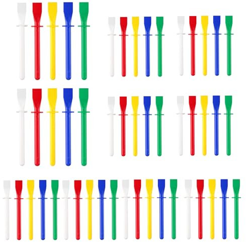 GegXcn 50 PCS Glue Spreader, Bright Coloured Plastic Spatula Sticks, for Kids' Art, Craft & School Projects, Long Handle Design for Smooth and Even Glue Distribution