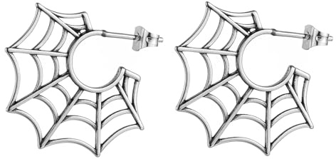 HZMAN Halloween Spinnennetz Ohrringe für Frauen Männer Chirurgie Stahl Ohrstecker Schmuck Geschenk