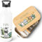 GRAVURZEILE - Bedruckte Trinkflasche & Brotdose Set - Tiergruppe Safari - Personalisiert mit Namen - Edelstahl Trinkflasche 600 ml, Brotdose mit Deckel - Geschenk zur Einschulung für Jungen & Mädchen