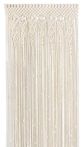 Morkite Boho-Türvorhang, gewebt, 90 x 180 cm, 90 x 200 cm, 100 x 200 cm, Baumwolle, Spitze, Makramee, Wandbehang für Hochzeit, Hintergrund, Fensterbogen, Heimdekoration, Beige