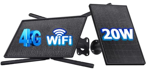 SHIWOJIA 20W Router 4G LTE Solare, Estensore WiFi Esterno, Ripetitore di Segnale con SIM, Portata WiFi 50M, IP66 Impermeabile, Autonomia Prolungata 24/7, Batteria da 20100mAh