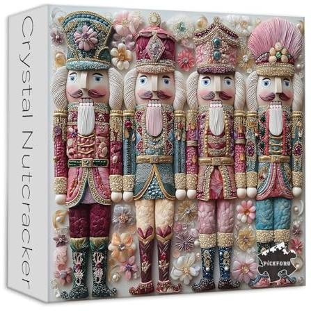 PICKFORU Crystal Nutcracker Puzzles for Adults 1000 Pieces, Elegance Flower Diamond Art Jigsaw Puzzles, Impossible Difficult Unique Challenging Puzzle