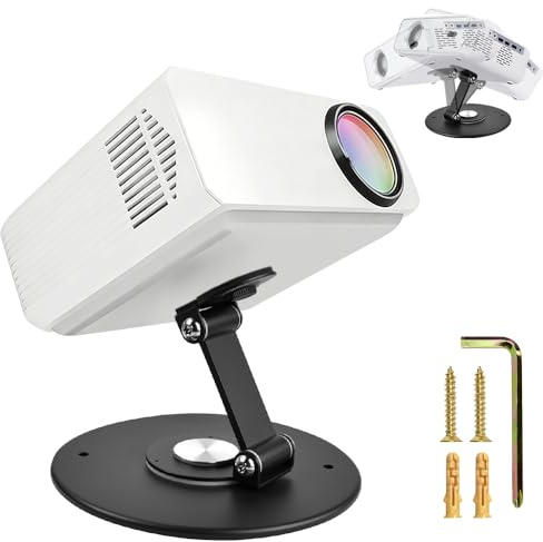 YBCCBY Projector Stand, Ultra-Compact Foldable Desktop Projector Stand 360°Rotatable Projectors Mount Portable Projectors Desk Universal Desk Metal Project Bracket for Video Project Camera