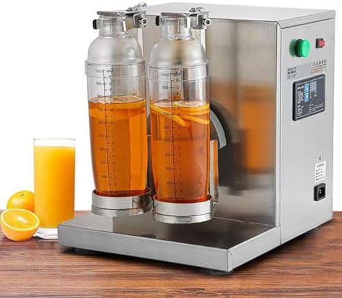 forestalk Máquina agitadora de té de leche, coctelera de doble marco 120 W, 400 RPM, temporizador ajustable de 0 a 120 segundos, máquina de té de leche de acero inoxidable para Boba