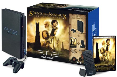 Console PS2 + Télécommande + DVD Seigneur des Anneaux 2 : Les Deux Tours