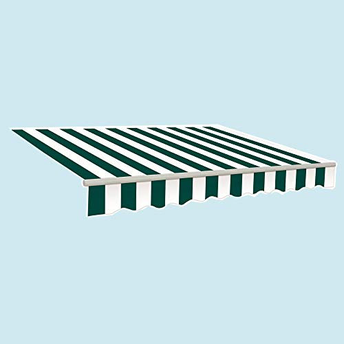 Green Bay 3.5x2.5m Garden Awning Replacement Fabric Top Cover Green-White