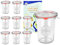 9er Set Original WECK 3/4-Liter Sturzglas, 850 ml, Rundrandglas RR100 + Glasdeckel + Dichtring + Weck-Klammern + GRATIS Rezeptheft, Einmachglas, Einkoch-Set, Einlegen, Einwecken + Konservieren, Glas