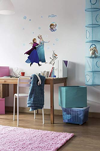 Komar 14048h Deco-Sticker Anna und Elsa, Blau/Weiß/Bunt