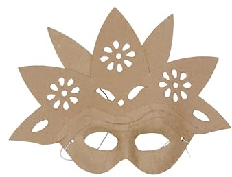 Décopatch AC782Cpack 2 Masken floral aus Pappmaché 9x23x22cm Kartonbraun