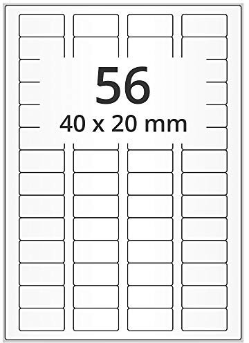Wetterfeste Folienetiketten auf A4 Bogen, transparent - 40 x 20 mm - 5.600 Polyester Etiketten auf 100 Blatt, selbstklebende PET Aufkleber, matt