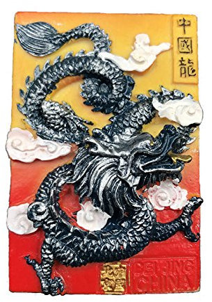 Wedare 3D Refrigerator Magnet,Chinese Dragon Pattern Souvenirs,Beautiful Myth Fridge Magnet,Creative Home and Kitchen Decoration