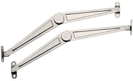 sourcing map Lid Support Hinge, 5.5 inch 1mm Material Thickness Lid Stay with Soft Close, 1 Pair