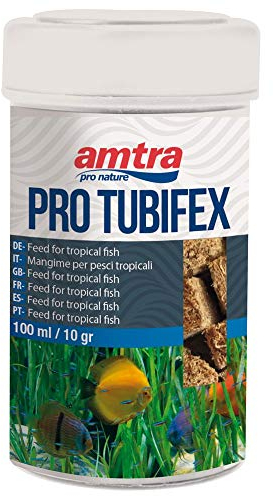 Amtra Pro Tubifex Gefriergetrocknete Würfel Aquarium Fische Futter Fischfutter Zierfische Nahrung Natürlich 100 ml (10g)