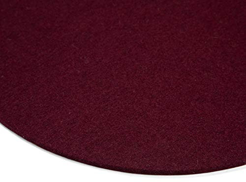 Modulor Filz-Sitzauflage für Stühle, rundes Sitzkissen aus 100% Wollfilz, auch als dekoratives Tischset geeignet, 33 cm im Durchmesser (Aubergine)