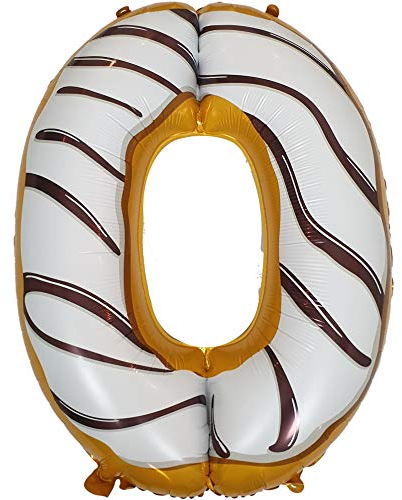 DIWULI Luftballon Geburtstag XL Sweet Donut - Zahl 0
