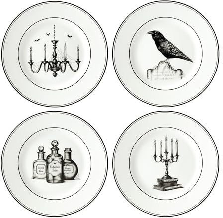 Lenox 891431 Vintage Halloween Lot de 4 assiettes à dessert Halloween