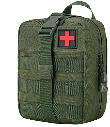 erste hilfe tasche leer molle ifak pouch notfalltasche militär first aid bag reiseapotheke tasche taktische gürteltasche (Grün)
