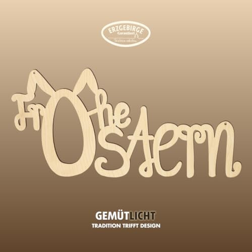 WEIGLA - Dekohänger aus Holz original Erzgebirge I Motiv Frohe Ostern I Fensterbild I Wanddeko I schöne Geschenkidee I Deko innen