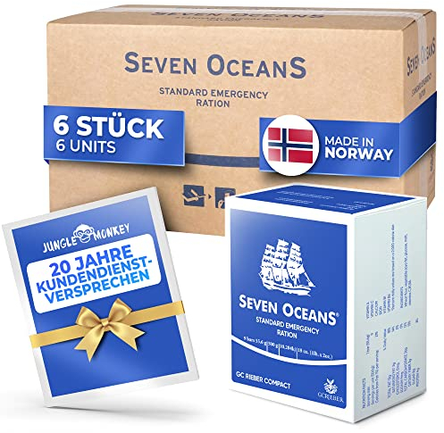 SEVEN OCEANS - DAS ORIGINAL - Notfallnahrung [6x500g] Extrem lang haltbarer Notvorrat [3kg] zur Krisenvorsorge I Energiereiche Outdoor Notration I Prepper Notnahrung