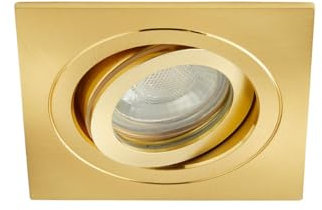 Spa SPA-35723 Cali Tilt Downlight, IP65, Satin Brass, Square