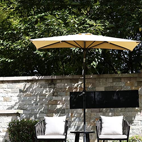 GALLIN Halbschirm Sonnenschirm Gartenschirm Neigbar Marktschirme Rechteckig Wandschirm 195 * 100cm Parasol Halb Balkonschirm, Kurbel (Color : Sand)