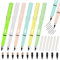 QINERSAW 6 Stück Tintenlose Bleistifte Ewig Stift Unendlicher Schreibstift Unbegrenzter Magische Bleistift ohne Anspitzen Wiederverwendbar Tintenschreiber Magic Pencil mit Gummi 12 Ersatzspitzen
