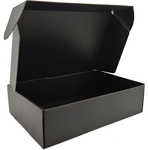Lmuze Versandkartons für Kleine Unternehmen, 30,5 x 22,9 x 10,2 cm, Wellpappe, für Versand, Verpackung, Handwerk, Geschenke, Schwarz, 20 Stück
