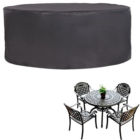 HUHJYUGE Abdeckung für Gartenmöbel 155x110cm, Terrassenmöbel Abdeckung Wasserdicht, Gartentisch Abdeckung Oval, Terrassentisch Abdeckung Rund Winddicht, für Tische und Stühle