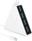 JoyReken 4-Port USB 3.0 Hub, FlyingVHUB Vertical Data USB Hub with 2 ft Extended Cable, for Mac, PC, Xbox One, PS4, PS5, iMac, Surface Pro, XPS, Laptop, Desktop, Flash Drive, Mobile HDD(White)