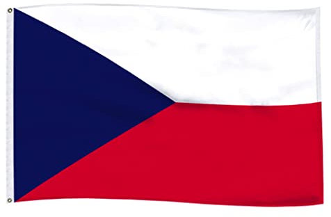 Shonye 150x90cm Bandera de la República Checa, Bandera Republica Checa con 2 Ojales de Metal, Color Brillante, Decorada en Eventos Deportivos, Fiestas, Desfiles