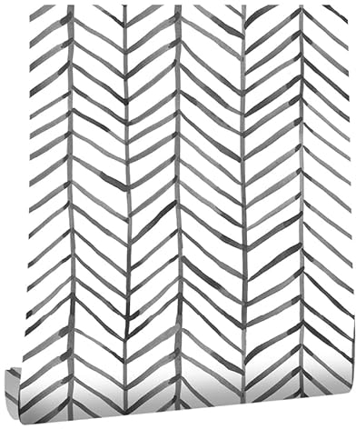 myforHD Selbstklebend Tapete Möbelaufkleber Moderner Verdickt Wandpapier 44cmX300cm Streifen Tapete wasserdichte Selbstklebende Vinyl Film Schublade und Regal Liner Stick Papier