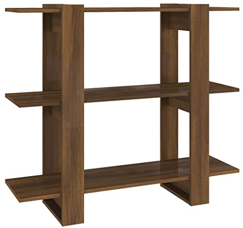 Bussandri Exclusive - Bücherregal/Raumteiler Braun Eichen-Optik 100×30×87 cm