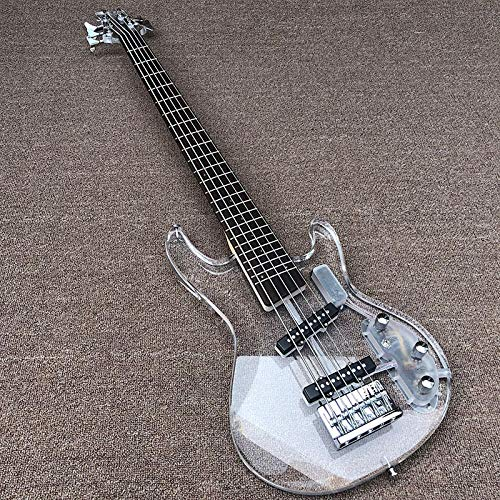 CAZARU Guitare 5 Cordes Guitare Basse Blanc Corps Transparent et Touche Guitare Guitare Classique Guitare Acoustique hyococ