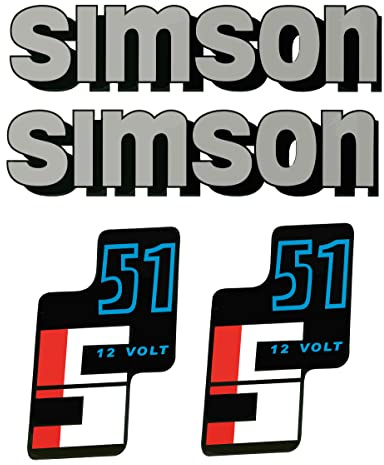 Dekorsatz Simson S51 12V Grau Aufkleber Set