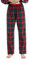 kolipajam Pantalon de pyjama pour femme en 100 % flanelle de coton teinté en fil teinté à carreaux, avec poches, cordon de serrage à la taille, pantalon de loungewear, motif à carreaux bleu foncé pour