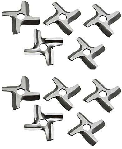 Anneth - Picadora de carne (10 unidades, cuchillo, cuchilla, aparatos de cocina, piezas para Hv2 Hv3 Hv4 Hv6 Hv8 Me406 Me420 Me605 Me650)