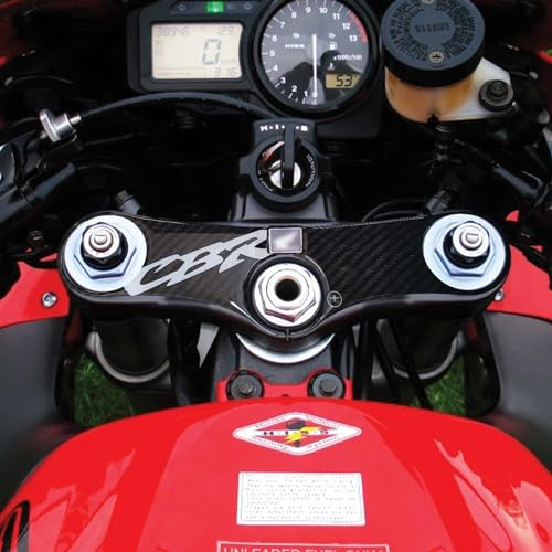 labelbike - Offiziell lizenzierter Aufkleber Honda 3D Gelharz Schutz für Motorrad-Gabel-Lenkplatte Honda CBR 900 RR 2000-2003 - CBR-Honda-Logo - Weiß