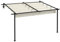 Outsunny Pérgola de Pared 4x3 m Cenador de Jardín con Techo Retráctil de Poliéster y Marco de Acero para Celebraciones Fiestas Bodas Crema y Gris Oscuro